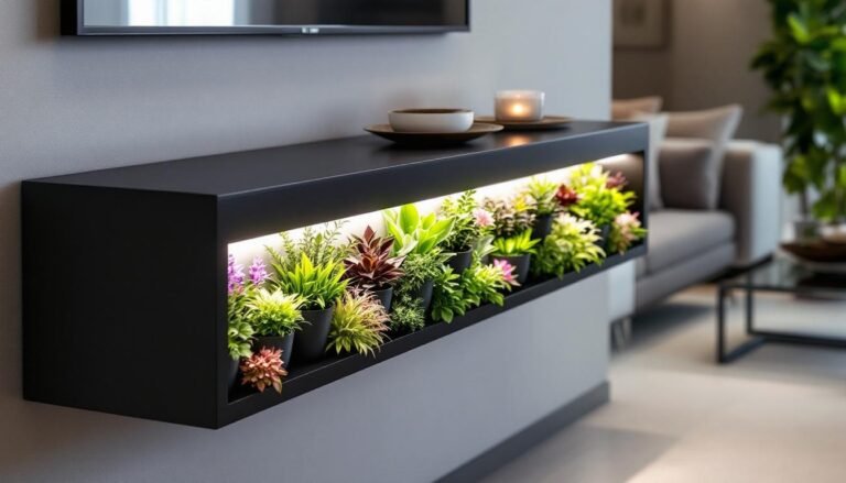 découvrez comment créer un mur végétal stabilisé intégré dans un meuble, agrémenté d’un lettrage lumineux en led, pour une décoration intérieure moderne et naturelle.