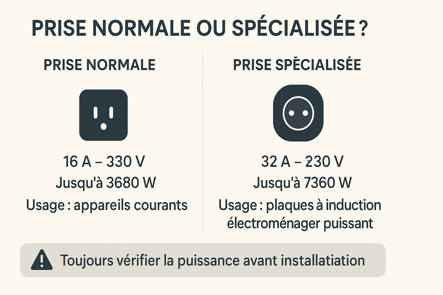 infographie sur les difference entre les prise