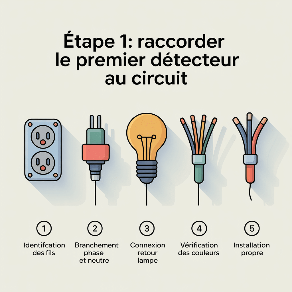 comment raccorder le premier detecteur au circuit