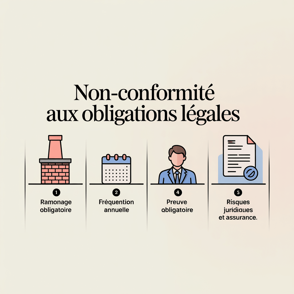 infographie sur la non conformité d'utiliser la buche de ramonage