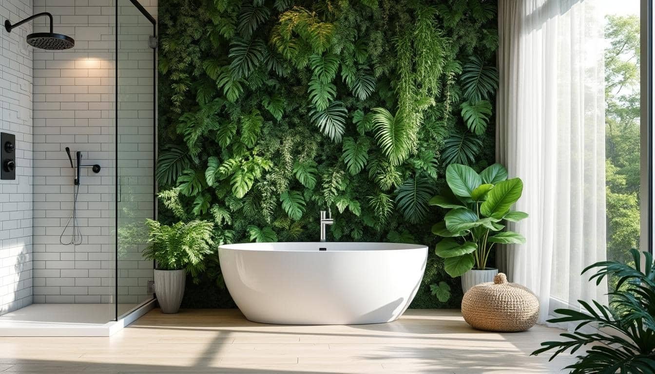 découvrez comment créer un mur végétal en salle de bain en gérant l'humidité et en choisissant les plantes adaptées pour un espace vert et sain.