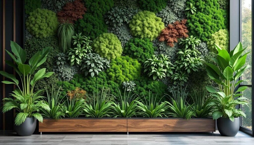 découvrez nos solutions de murs végétaux extérieurs sans entretien avec des plantes stabilisées, idéales pour un jardin esthétique et facile à vivre toute l'année.