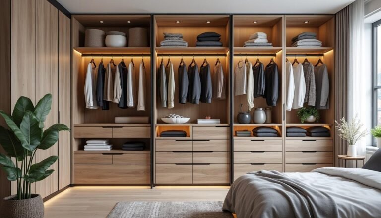découvrez 12 inspirations tendance pour aménager un dressing ouvert dans votre chambre, alliant style et fonctionnalité.